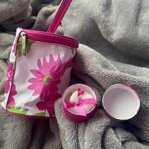 clinique vintage 70s-80s makeup unopened powder and travel bag